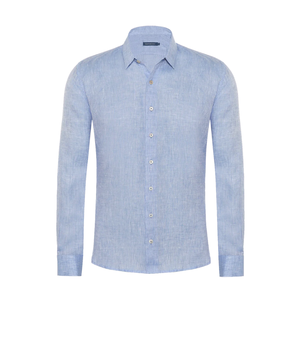 Coupe Courte Linen Shirt Medium Blue - Barthelemy