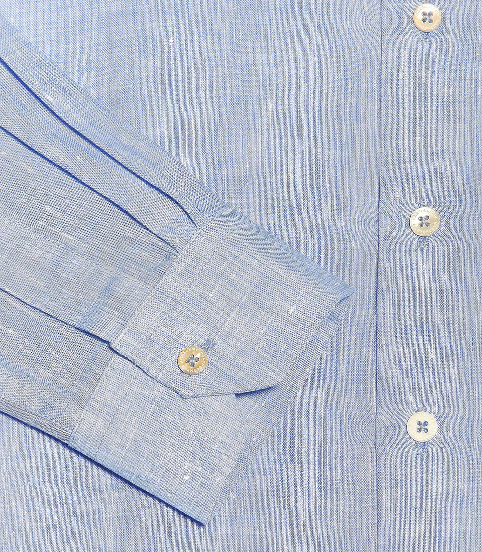 Coupe Courte Linen Shirt Medium Blue - Barthelemy