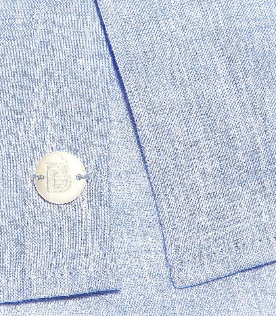 Coupe Courte Linen Shirt Medium Blue - Barthelemy