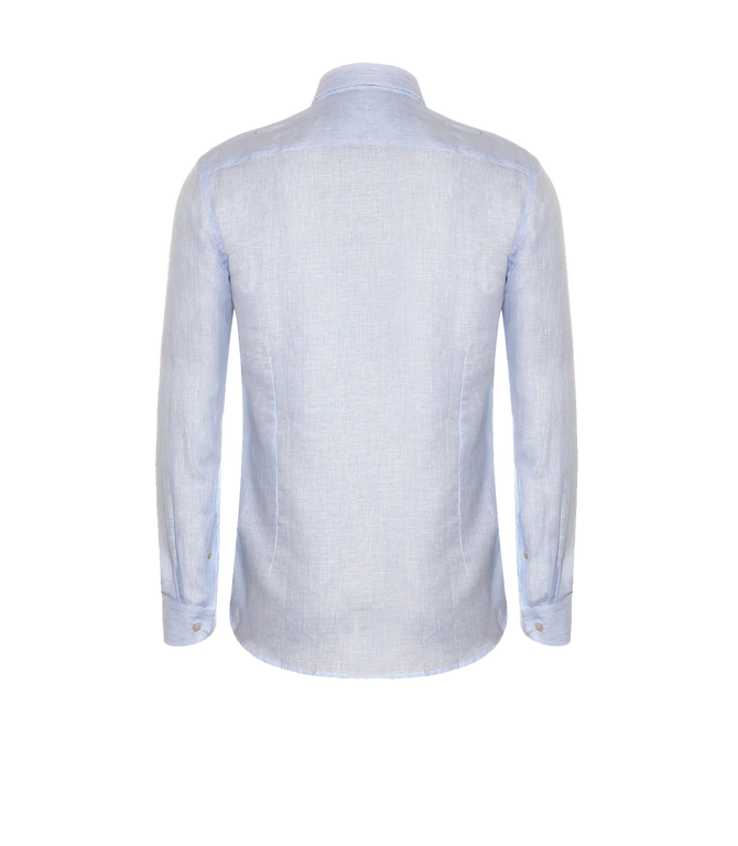 Coupe Courte Linen Shirt Striped Blue - Barthelemy