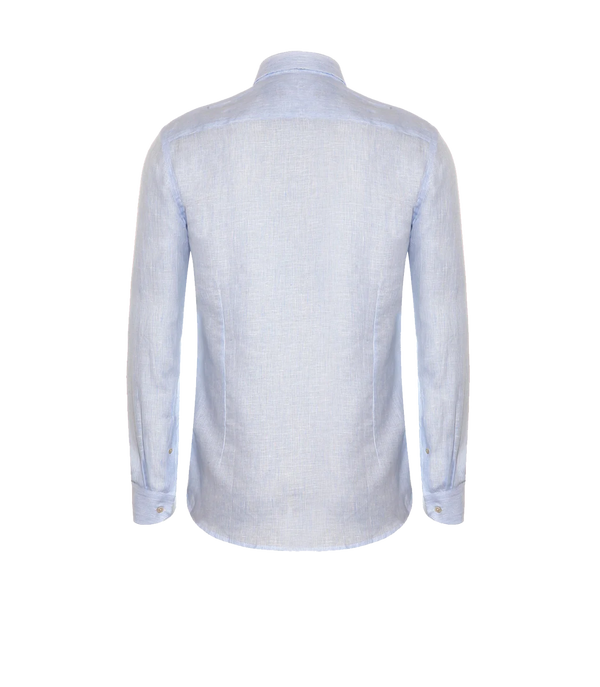 Coupe Courte Linen Shirt Striped Blue - Barthelemy