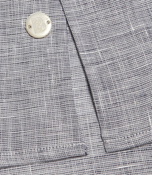 Mirage Linen Shirt Deep Blue Coupe Courte - Barthelemy