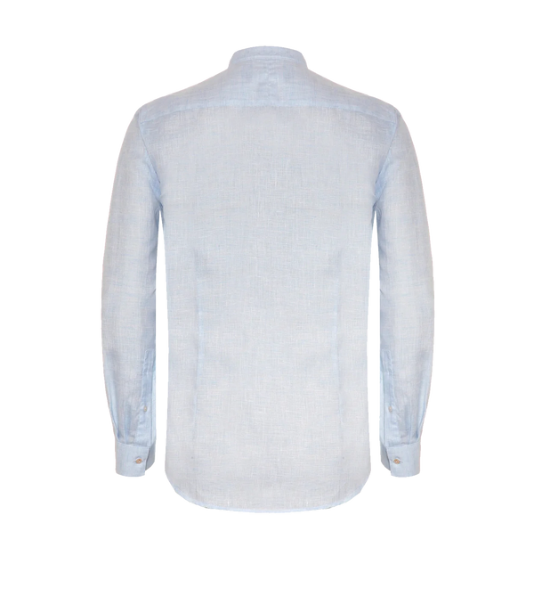 Mirage Linen Shirt Soft Blue Coupe Courte - Barthelemy