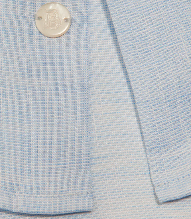 Mirage Linen Shirt Soft Blue Coupe Courte - Barthelemy