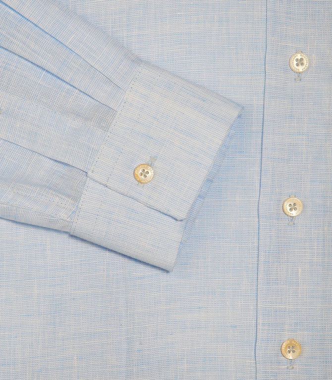 Mirage Linen Shirt Soft Blue Coupe Courte - Barthelemy