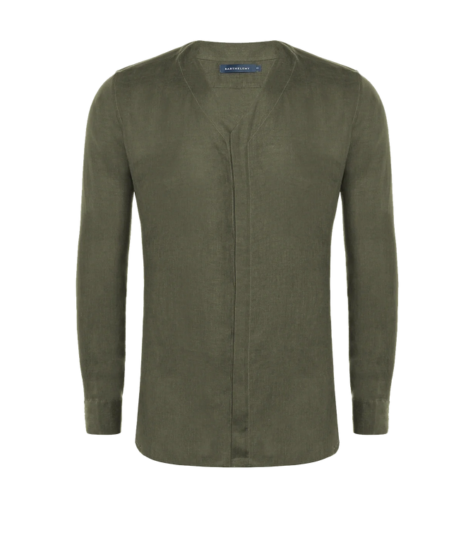 Solstice Linen Shirt Tropical Green - Barthelemy