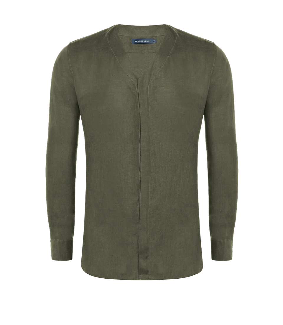 Solstice Linen Shirt Tropical Green - Barthelemy