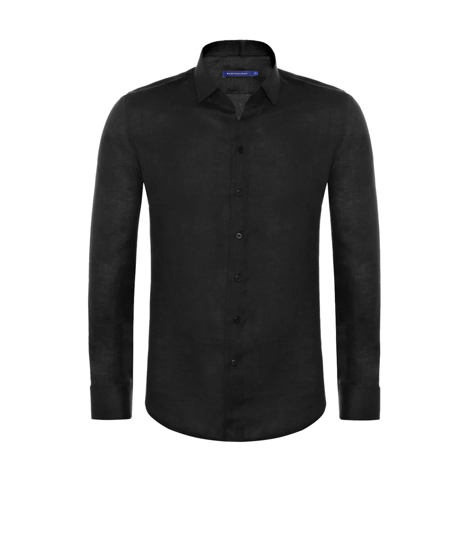 Tailored Linen Shirt Black - Barthelemy