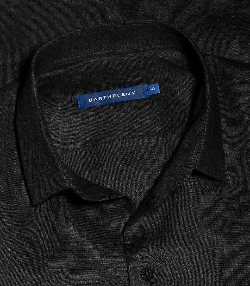 Tailored Linen Shirt Black - Barthelemy