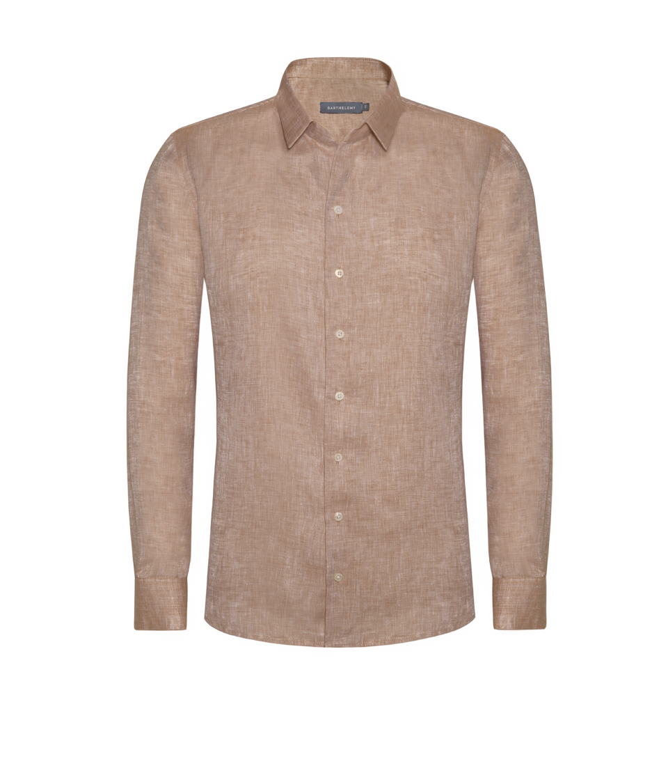 Tailored Linen Shirt Camel - Barthelemy