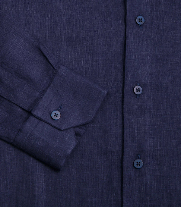 Tailored Linen Shirt Navy - Barthelemy