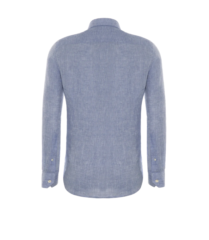 Tailored Linen Shirt Riviera Blue - Barthelemy