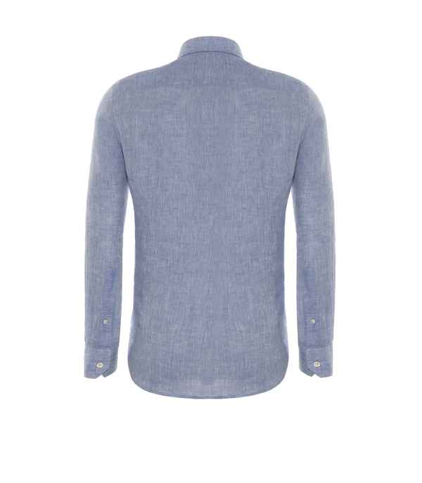 Tailored Linen Shirt Riviera Blue - Barthelemy