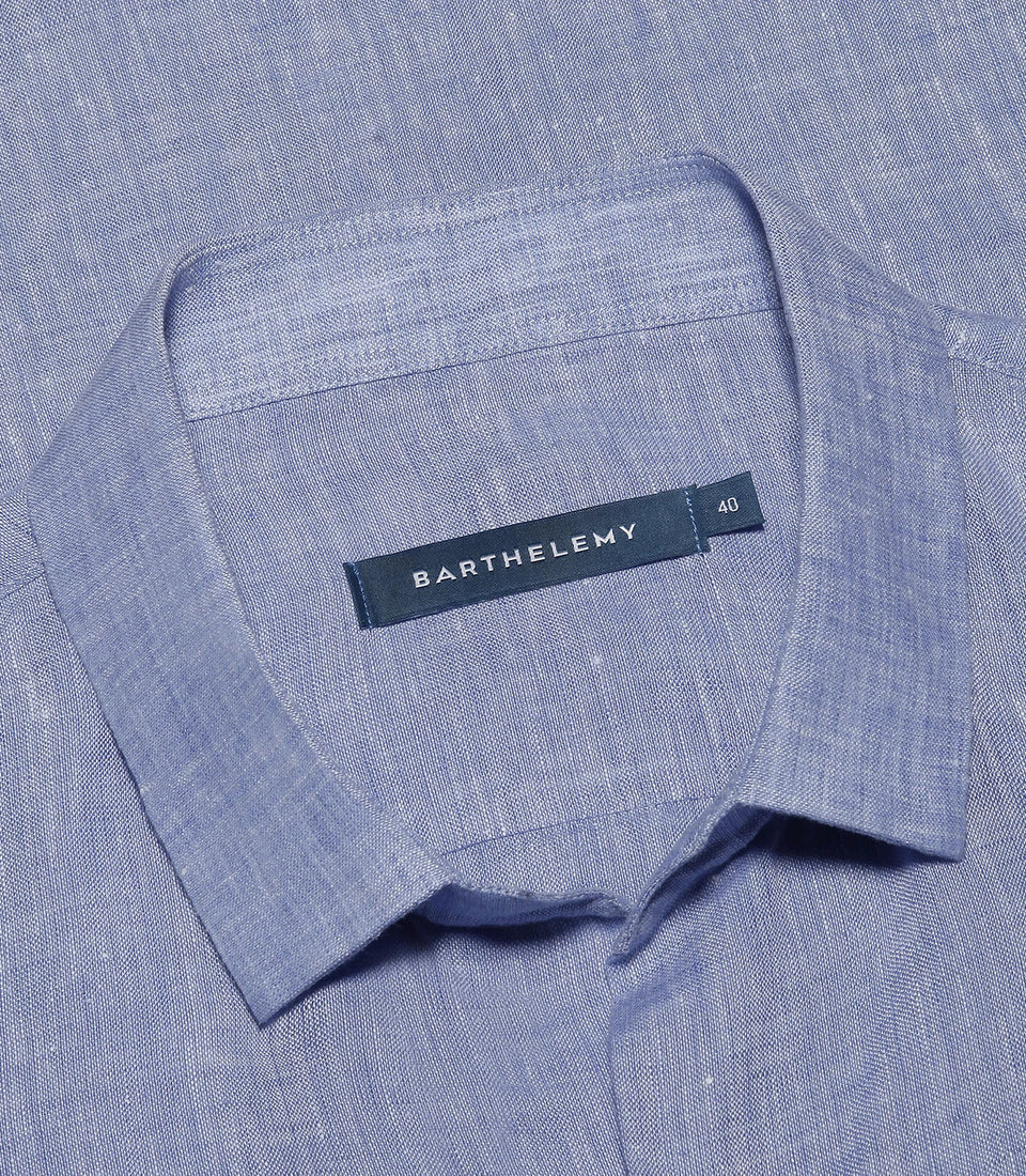 Tailored Linen Shirt Riviera Blue - Barthelemy