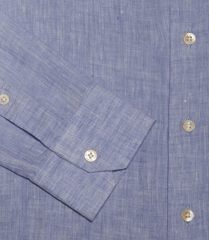 Tailored Linen Shirt Riviera Blue - Barthelemy