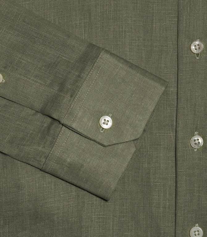 Tailored Linen Shirt Tropical Green - Barthelemy