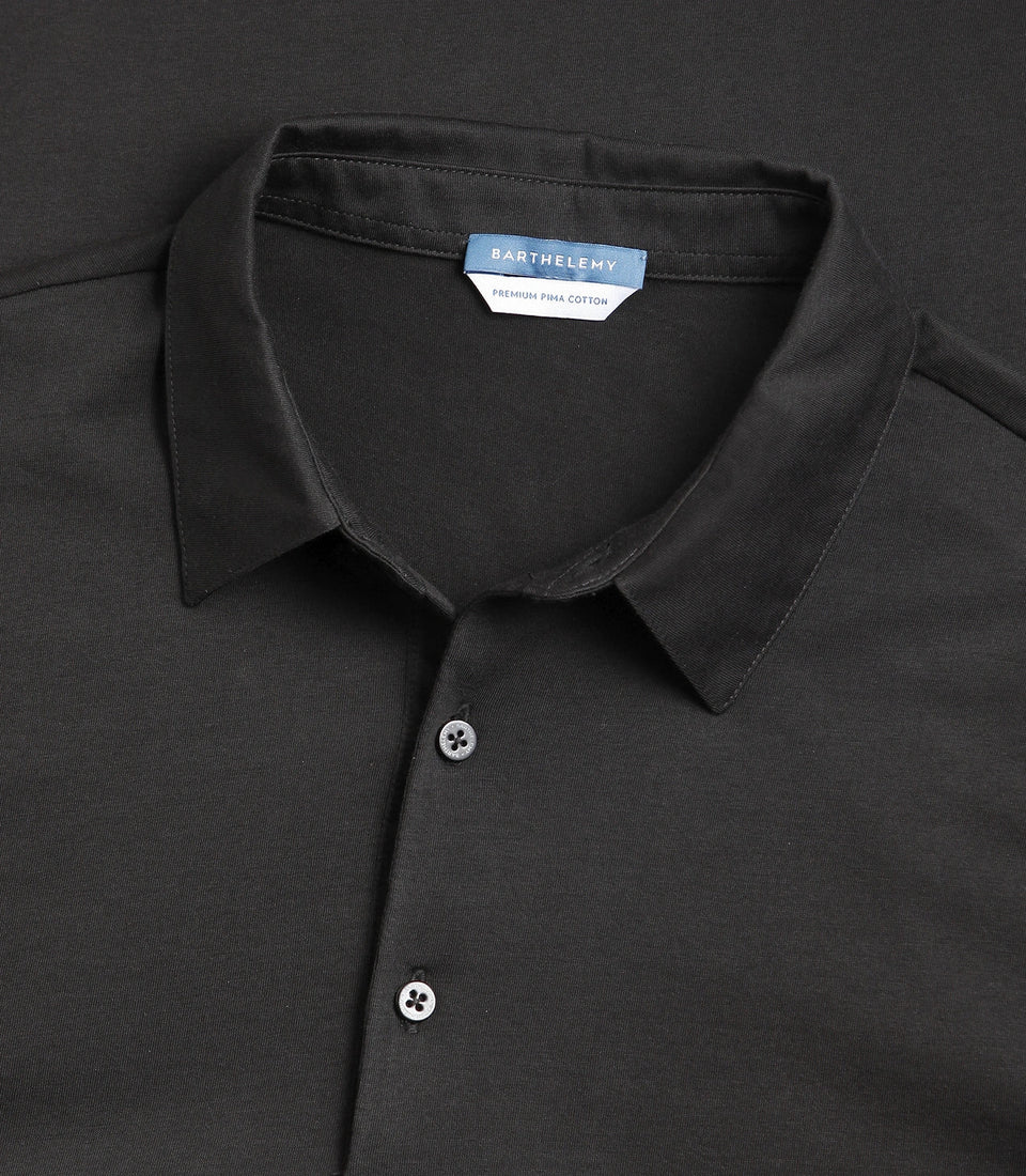 Polo Pima Cotton Black - Barthelemy