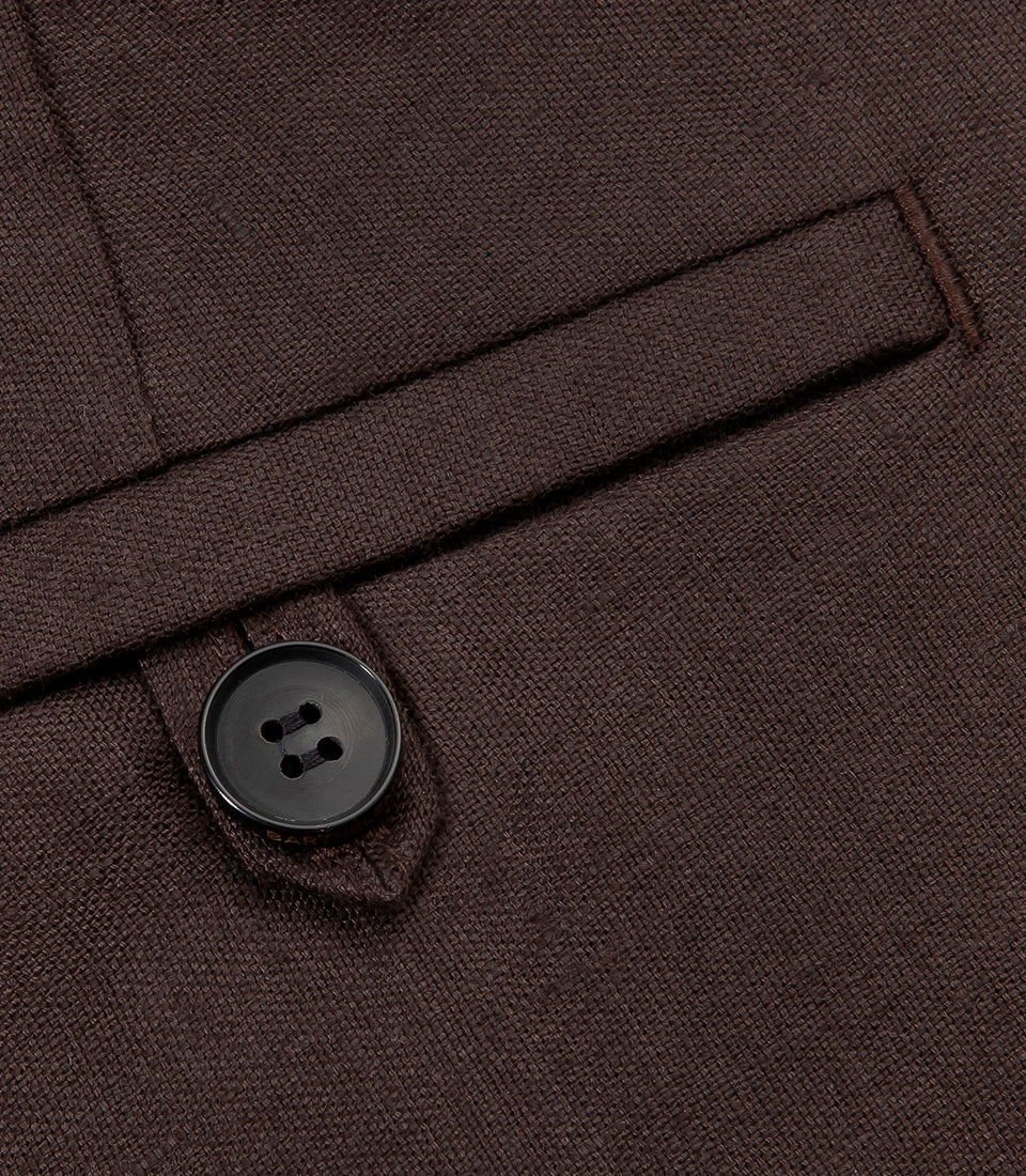 Cayes Linen Pants II Dark Coffee