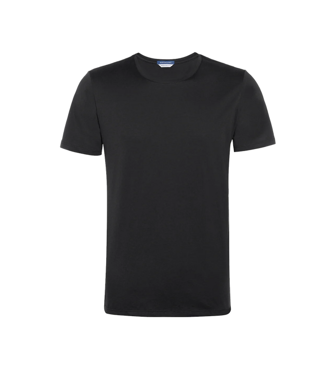 Crew Neck T-Shirt Pima Black - Barthelemy