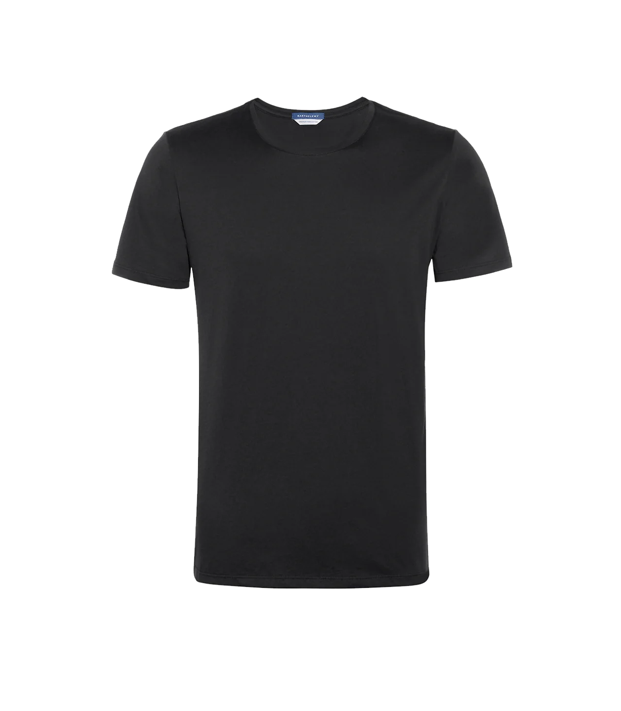 Crew Neck T-Shirt Pima Black - Barthelemy