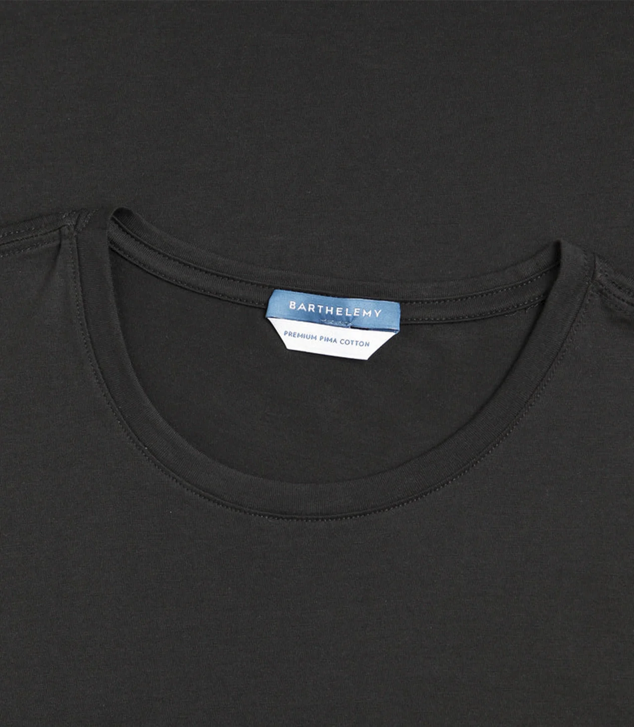 Crew Neck T-Shirt Pima Black - Barthelemy