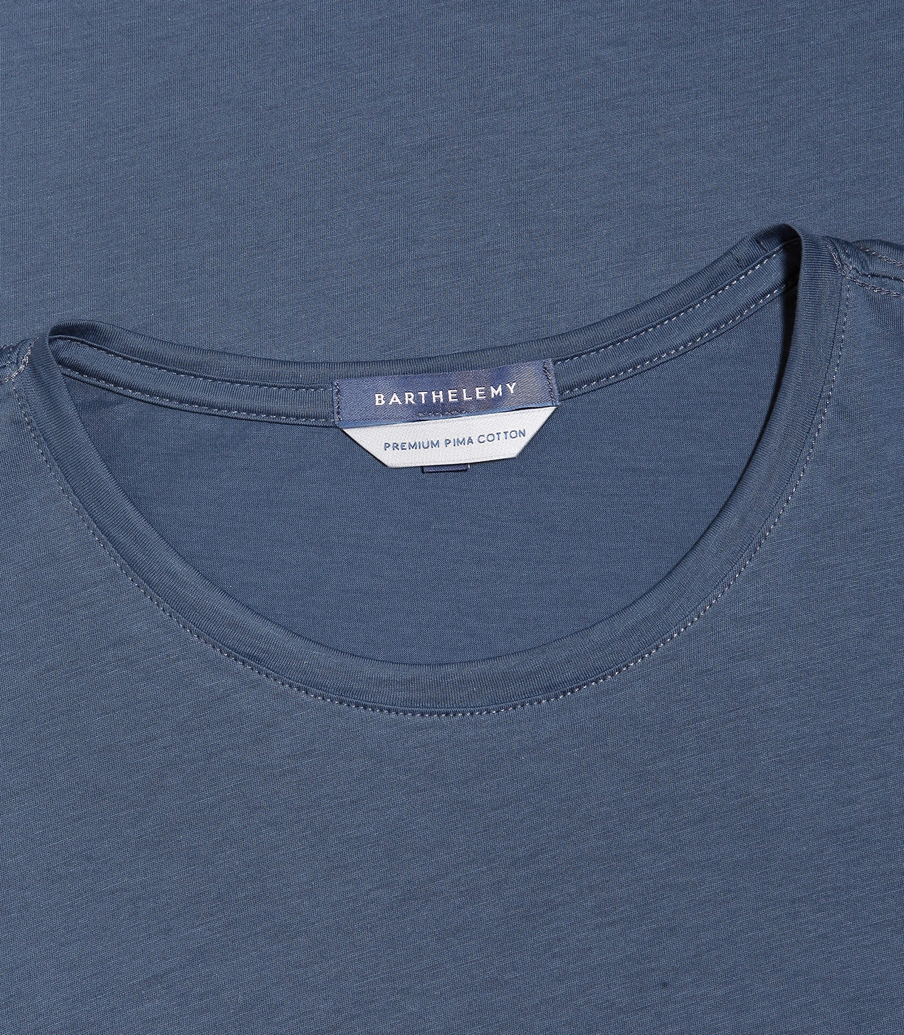 Crew Neck T-Shirt Pima Blue - Barthelemy