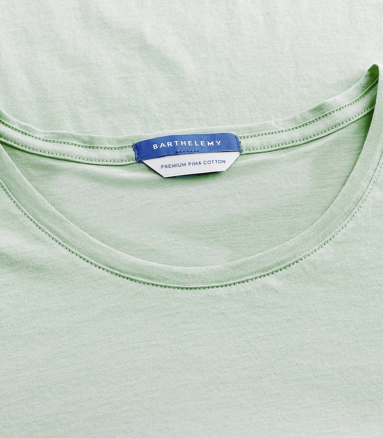 Crew Neck T-Shirt Pima Green - Barthelemy