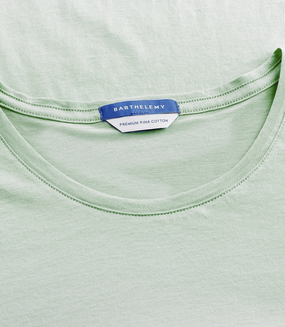 Crew Neck T-Shirt Pima Green - Barthelemy