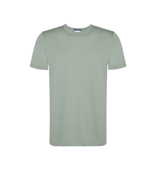 Crew Neck T-Shirt Pima Green - Barthelemy