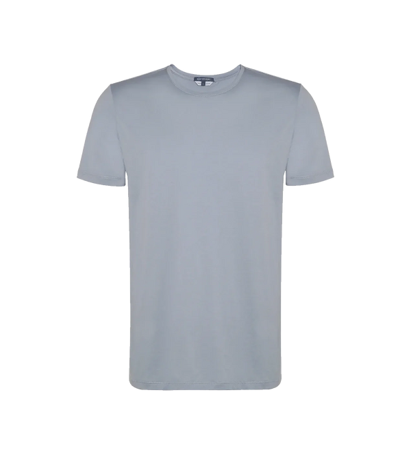 Crew Neck T-Shirt Pima Light Blue - Barthelemy