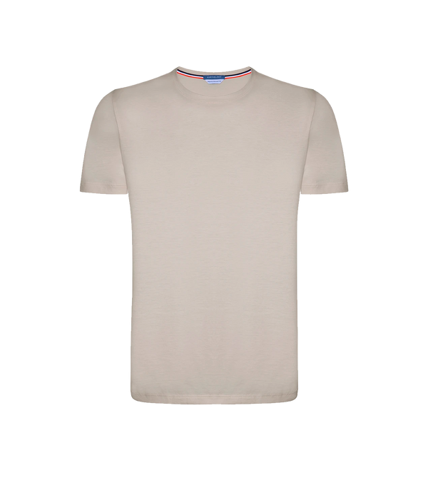 Crew Neck T-Shirt Pima Oatmeal Beige