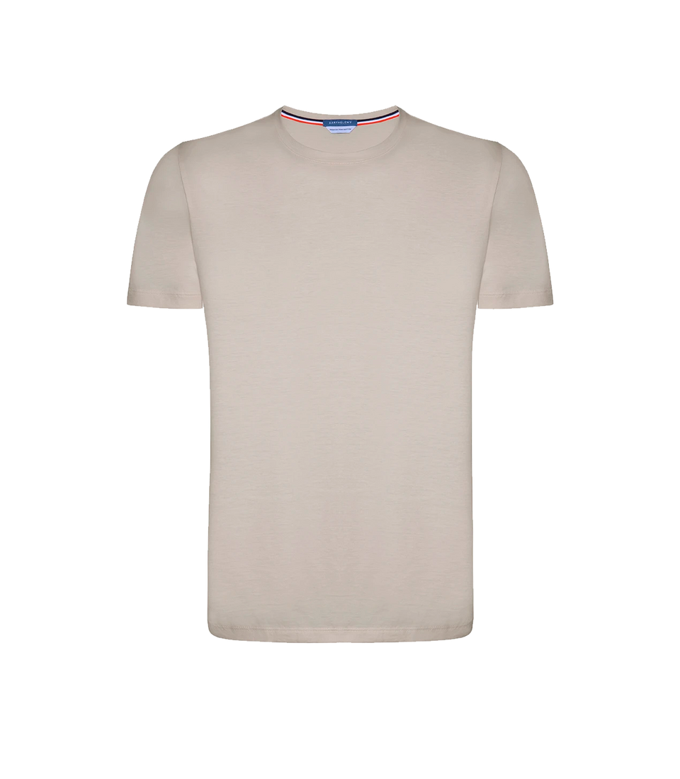 Crew Neck T-Shirt Pima Oatmeal Beige