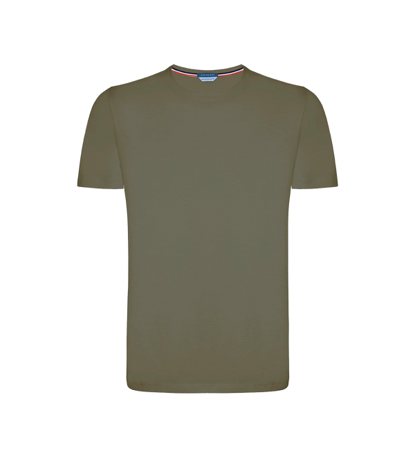 Crew Neck T-Shirt Pima Olive Green