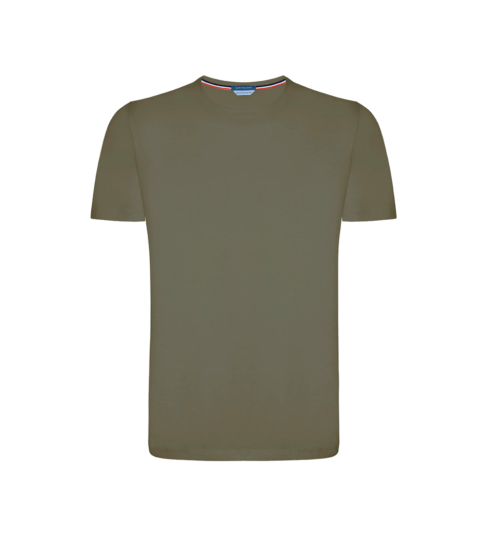 Crew Neck T-Shirt Pima Olive Green