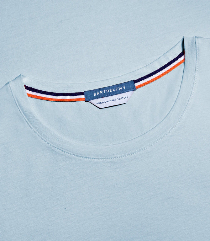 Crew Neck T-Shirt Pima Sky Blue