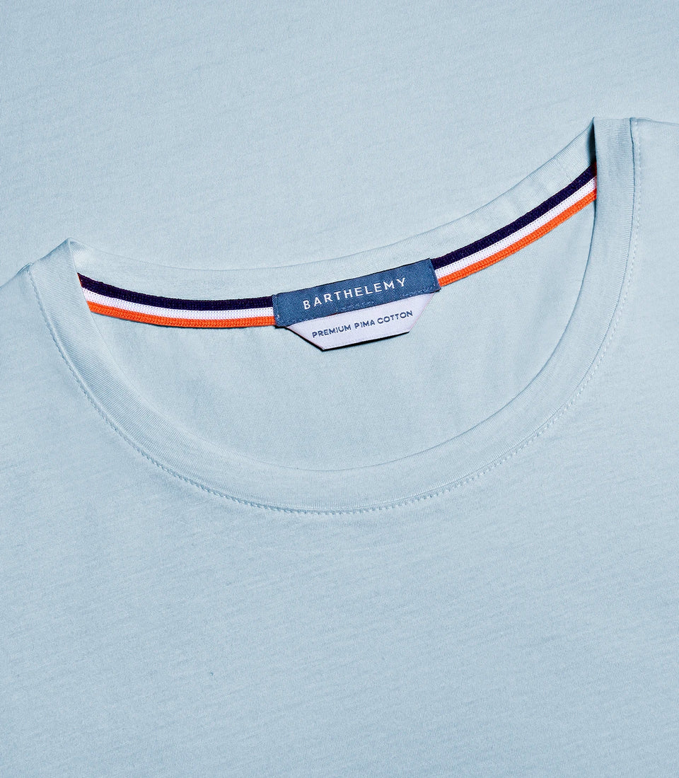 Crew Neck T-Shirt Pima Sky Blue
