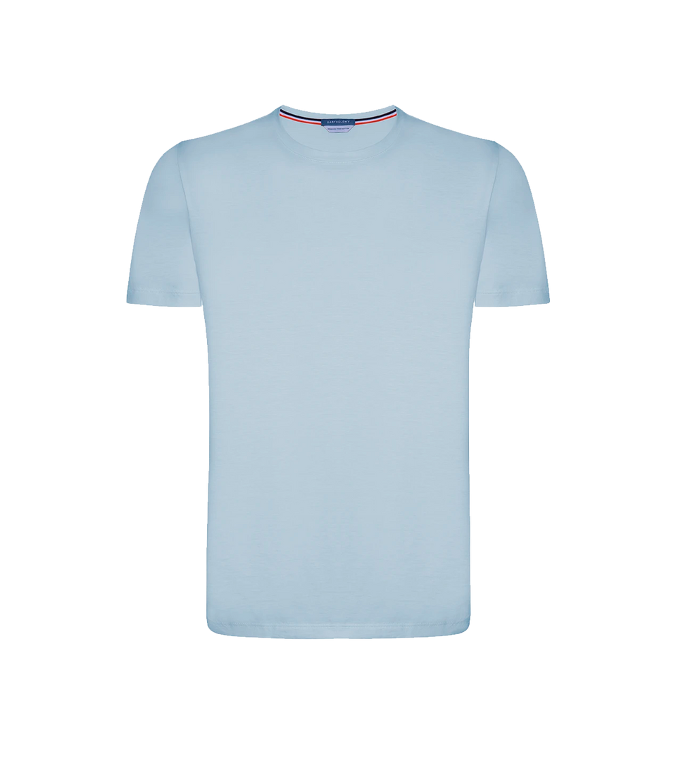 Crew Neck T-Shirt Pima Sky Blue