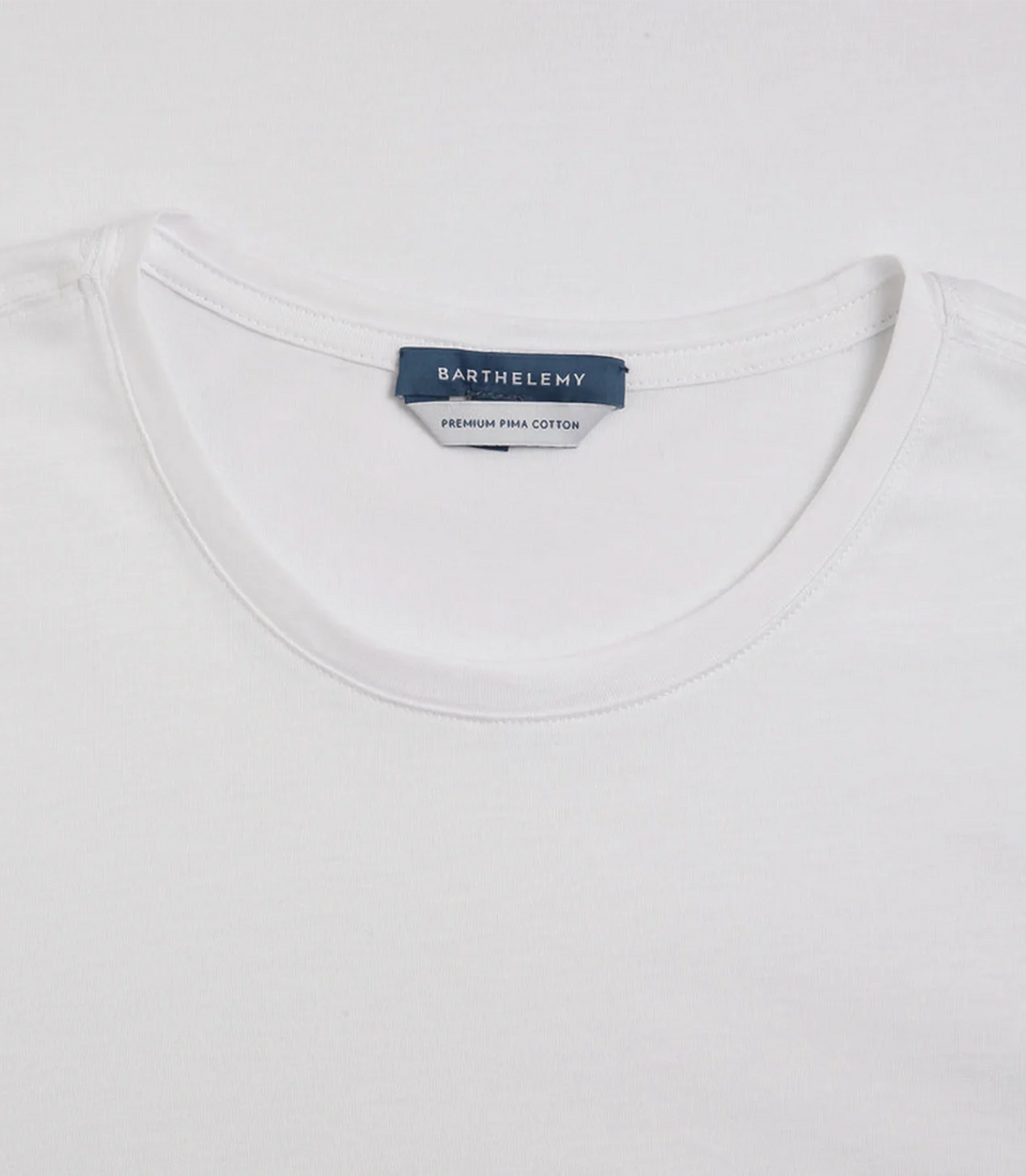 Crew Neck T-Shirt Pima White - Barthelemy