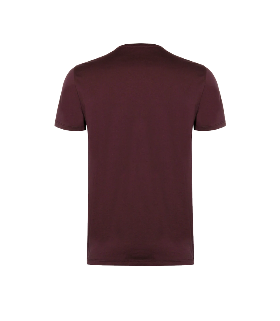 Crew Neck T-Shirt Pima Wine - Barthelemy