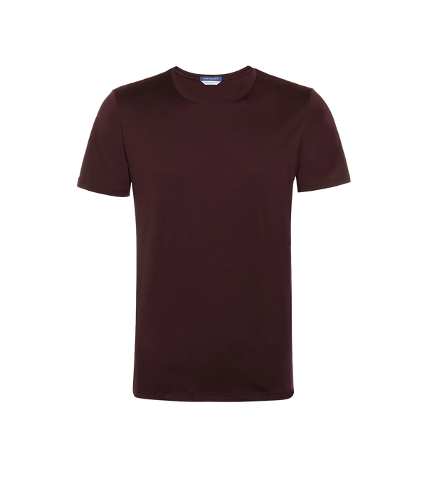 Crew Neck T-Shirt Pima Wine - Barthelemy