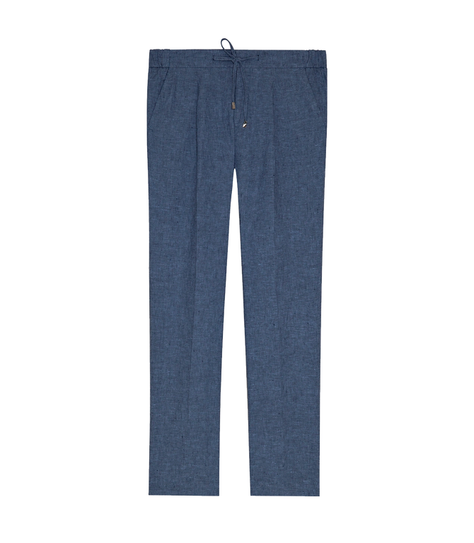 Corossol Linen Pants Double Blue