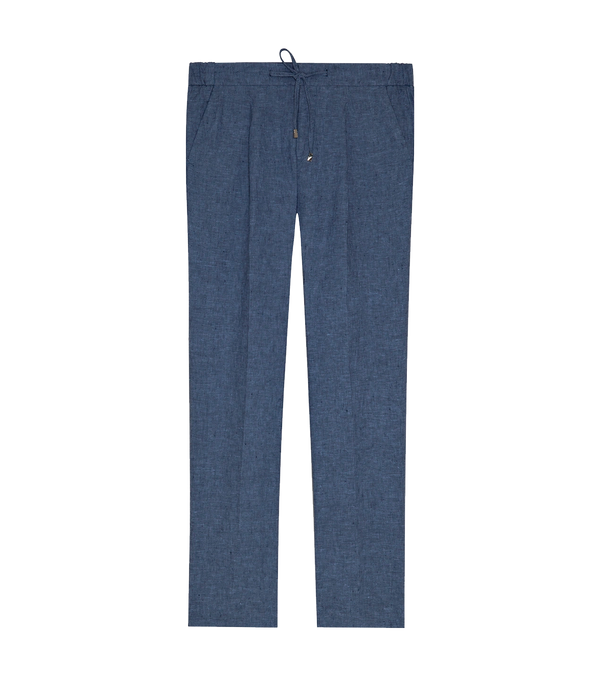 Corossol Linen Pants Double Blue