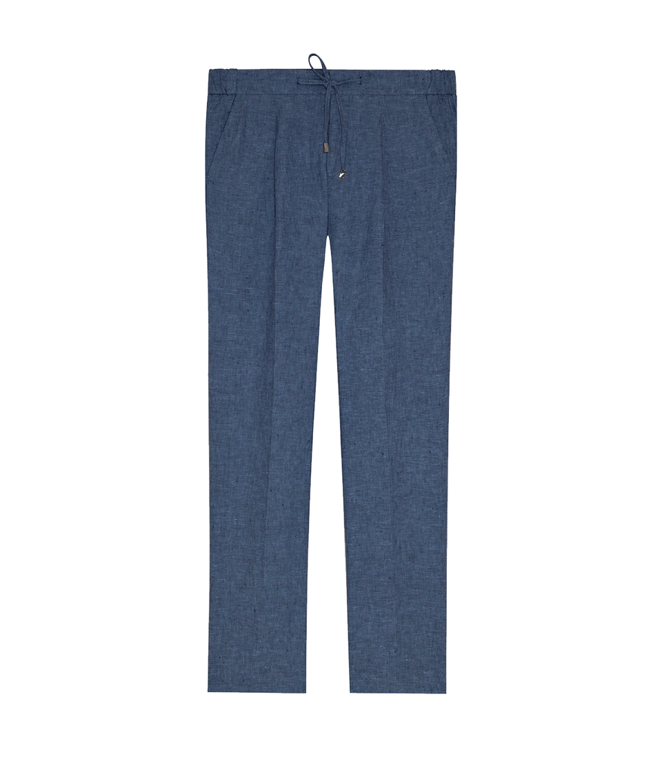 Corossol Linen Pants Double Blue