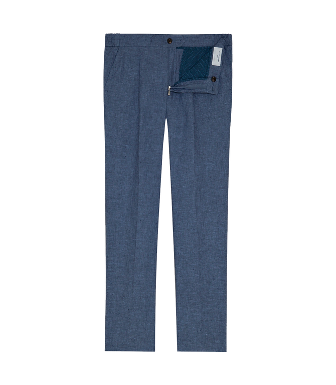 Corossol Linen Pants Double Blue