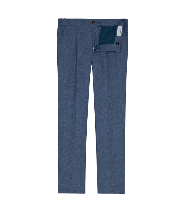 Corossol Linen Pants Double Blue