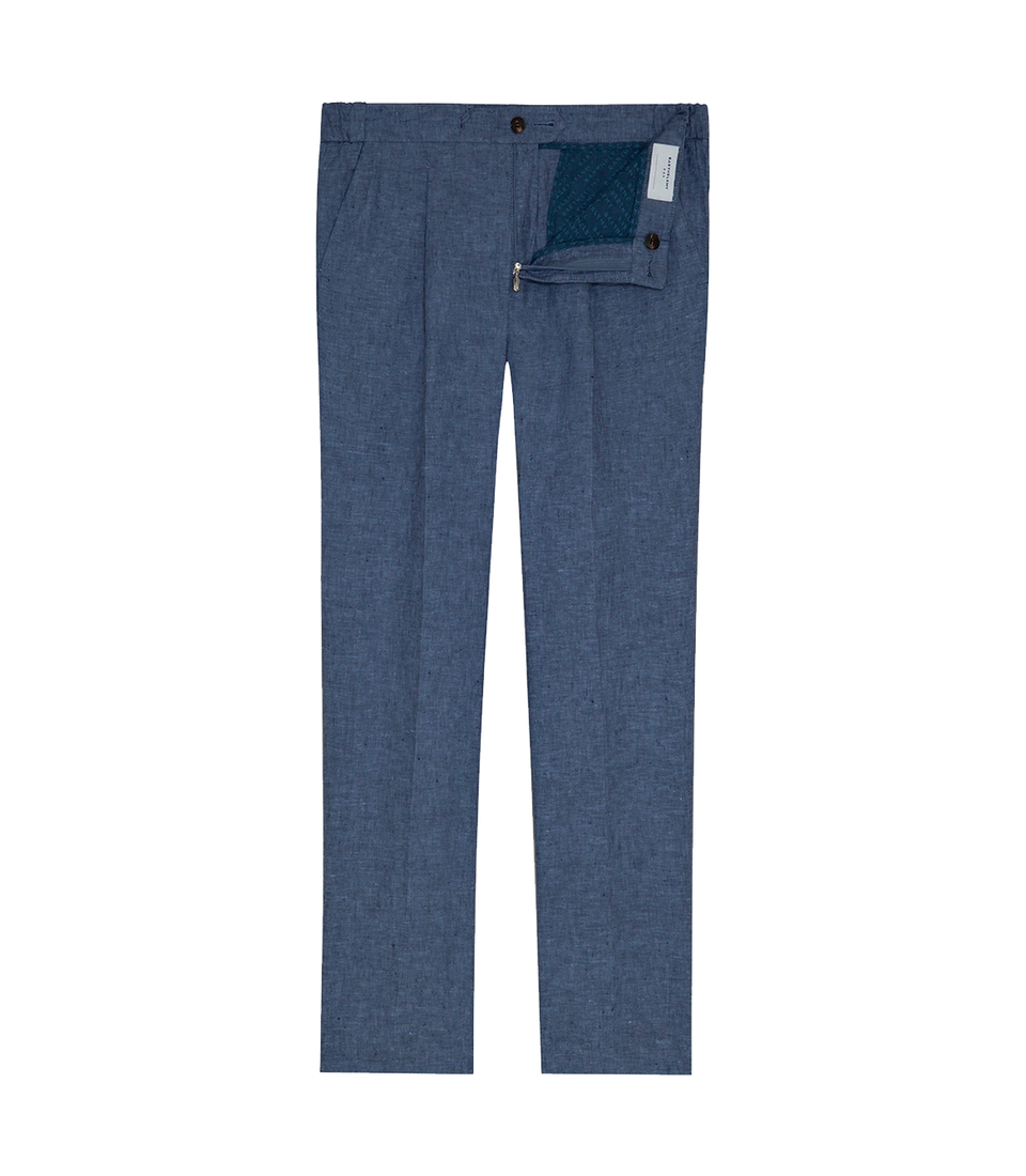 Corossol Linen Pants Double Blue