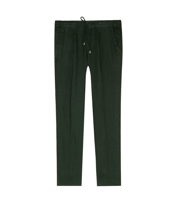 Corossol Linen Pants Emerald Green