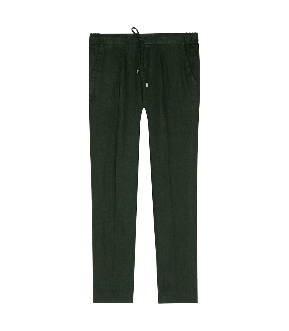 Corossol Linen Pants Emerald Green