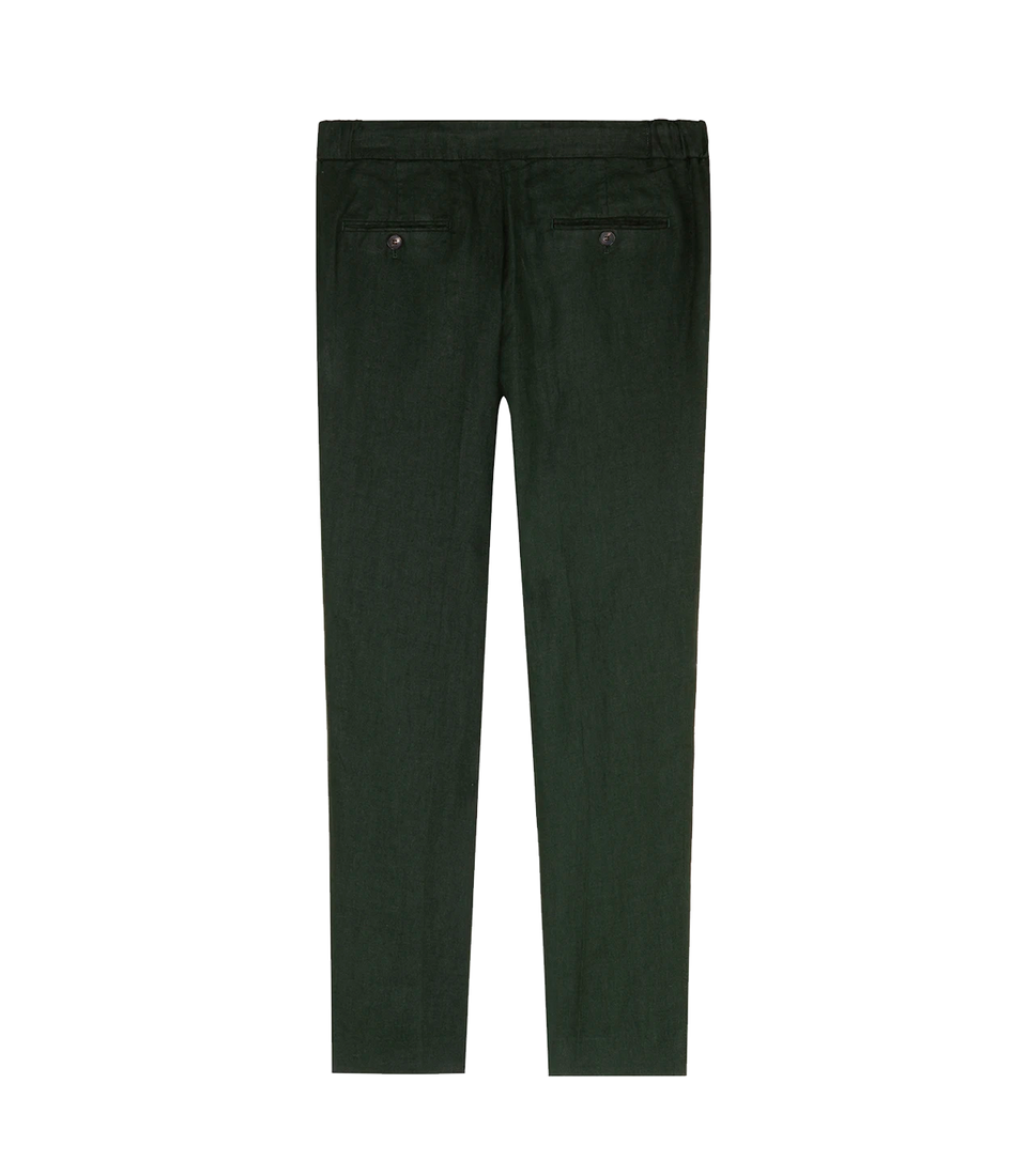 Corossol Linen Pants Emerald Green