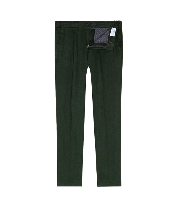 Corossol Linen Pants Emerald Green